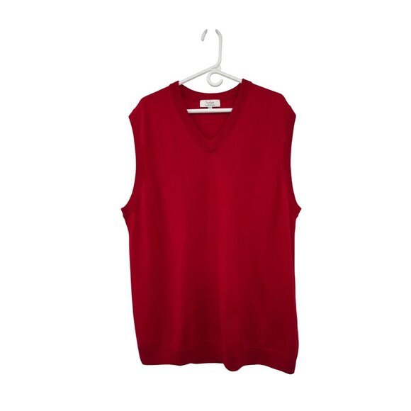 Turnbury Other - Turnbury Sweater Vest Mens 3XT Tall Merino Wool Deep Red Used